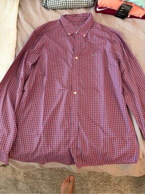 Vineyard Vines Red & Blue Gingham Button-Down Shirt